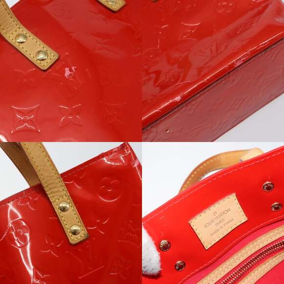 LOUIS VUITTON Monogram Vernis Reade PM Hand Bag Red Rouge M91088 - Picture 11 of 13